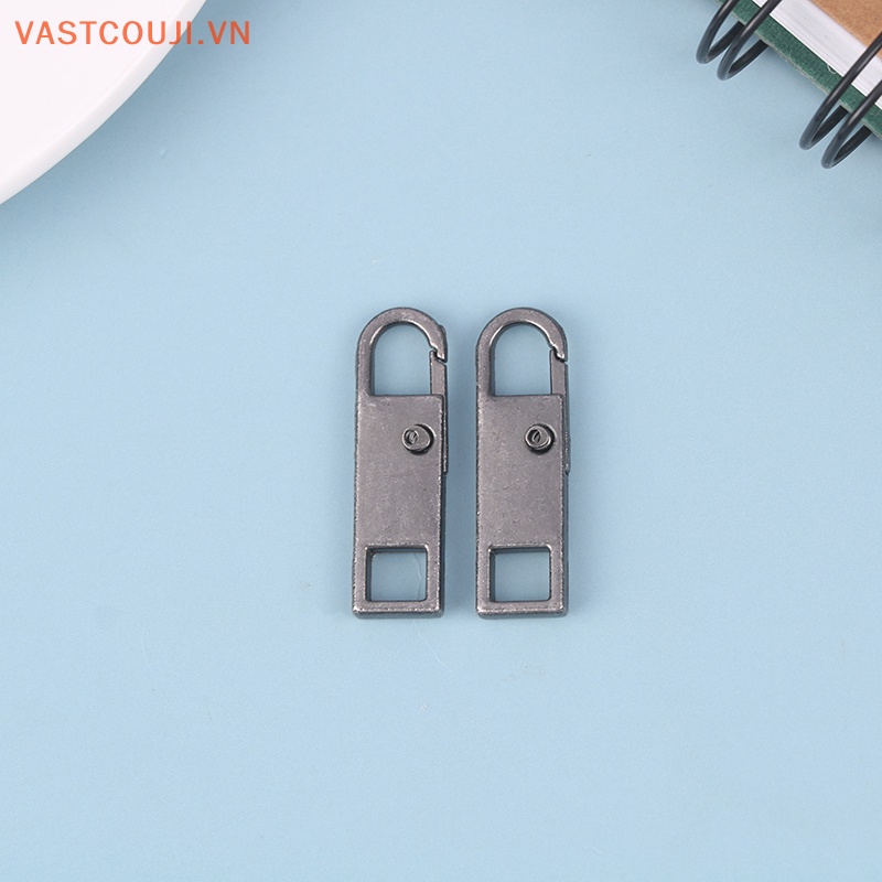 Bộ 2 Dây Khóa Kéo Kim Loại Gắn Túi Xách / Giày Bốt Không Cần Tháo Rời Tiện Dụng