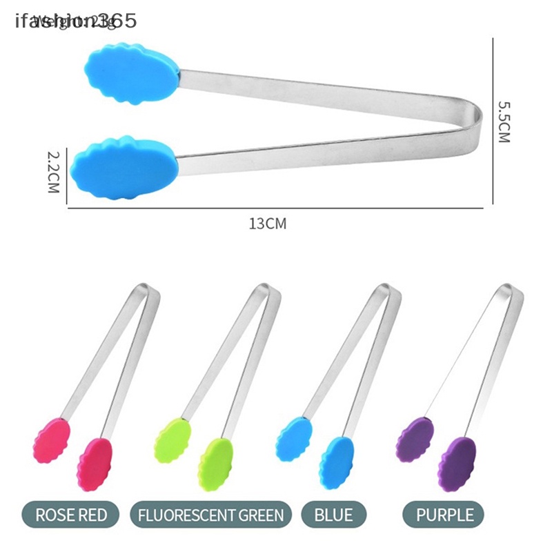 1 Kẹp Gắp Đá / Thức Ăn Bằng Thép Không Gỉ Và Silicon Chống Trượt Hình Bông Hoa Thời Trang ifashion365