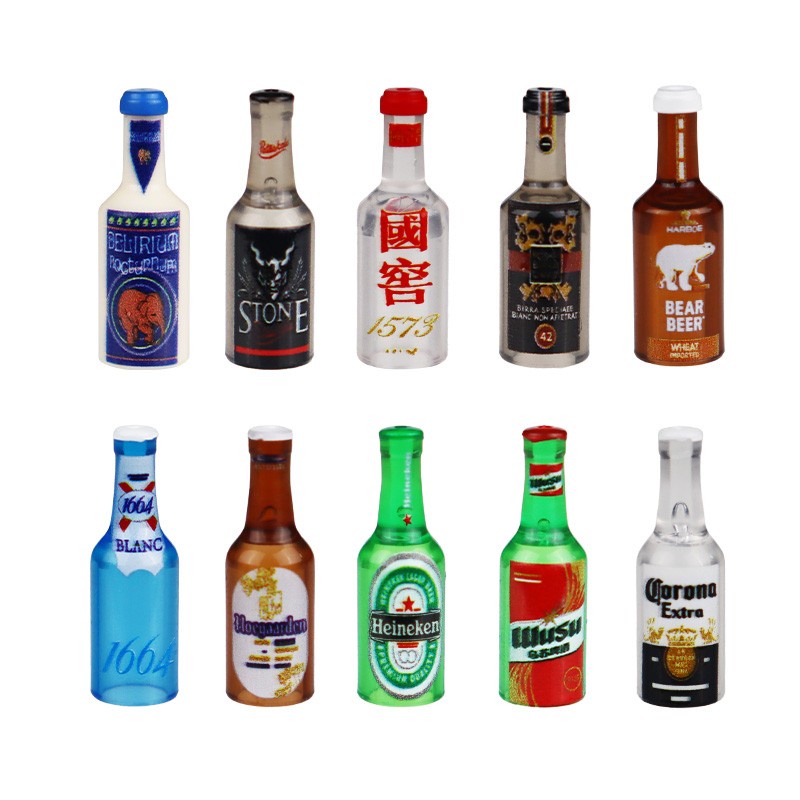 Alcohol Khối Đồ Chơi Xây Dựng Chai Rượu Vang Quà Tặng Cho Bé Trai Bé Gái Thành Phố