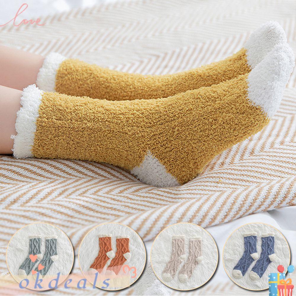 OKDEALS Vớ Nhung San Hô Dày Mềm Mại Giữ Ấm Mùa Đông