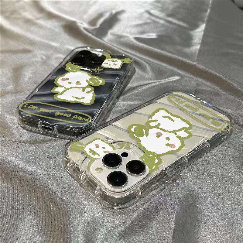 Ốp Điện Thoại Mềm Trong Suốt Họa Tiết Hai Chú Cún Con Dễ Thương Dành Cho Iphone 14 Pro Max 1312 / 11 7 / 8 Plus xr