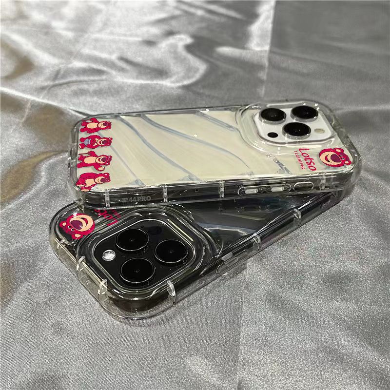 Ốp Điện Thoại Dẻo Trong Suốt Họa Tiết Chú Gấu / Dâu Tây Dễ Thương Cho iPhone14promax7 / 11 xrplus1312 / 12PZ
