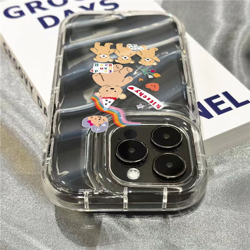 Ốp điện thoại iPhone14promax gấu tay cầm ốp mềm 1312/11 táo dễ thương 7/8plus trong suốt xr/sins OOSL