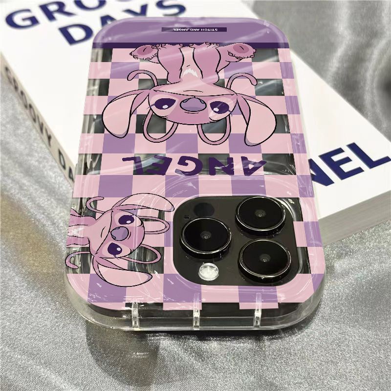 Ốp Điện Thoại Mềm Trong Suốt In Hình Stitch Màu Hồng Cho Iphone 8 / 14Promax11 Xr / cute plus 13127