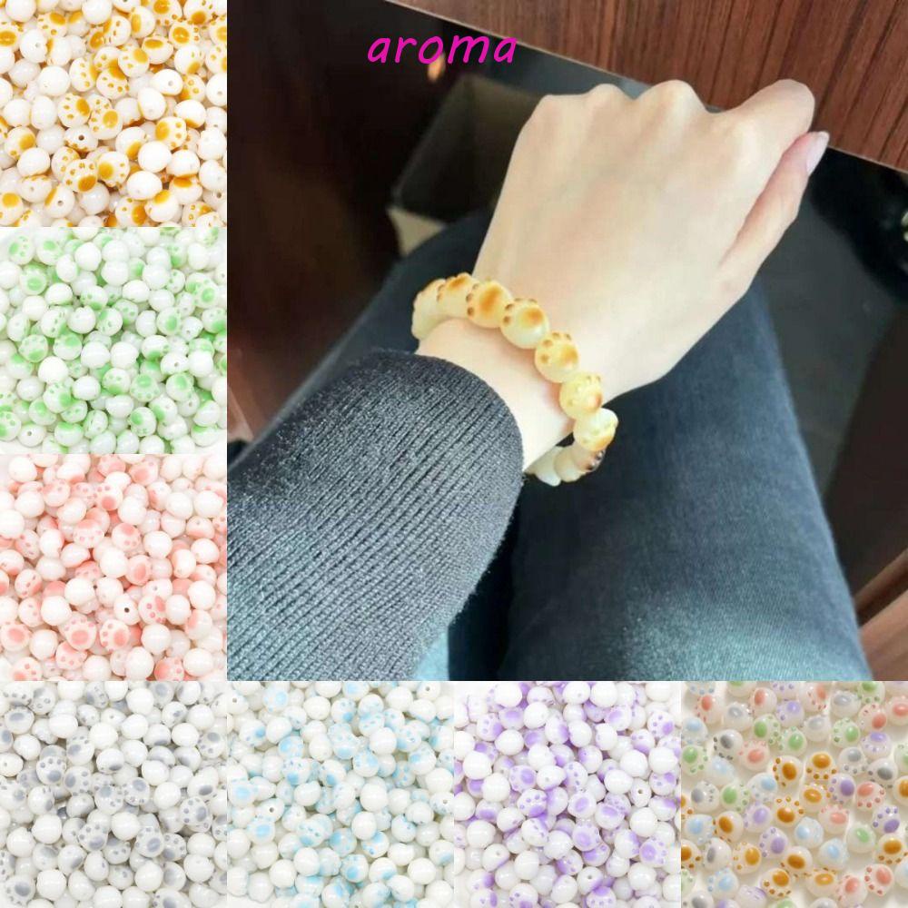 Bộ 20 Hạt Xỏ Acrylic Hình Bàn Chân Mèo Hoạt Hình Dùng Làm Trang Sức Thủ Công DIY