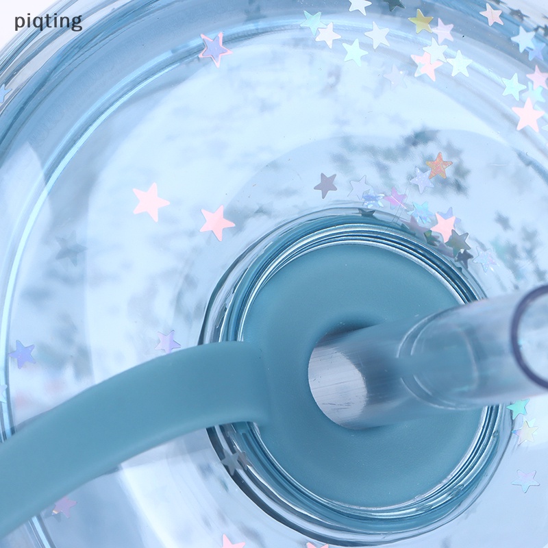 Bình Nước Nhựa Trong Suốt Dung Tích 320ml Kèm Ống Hút Tiện Lợi