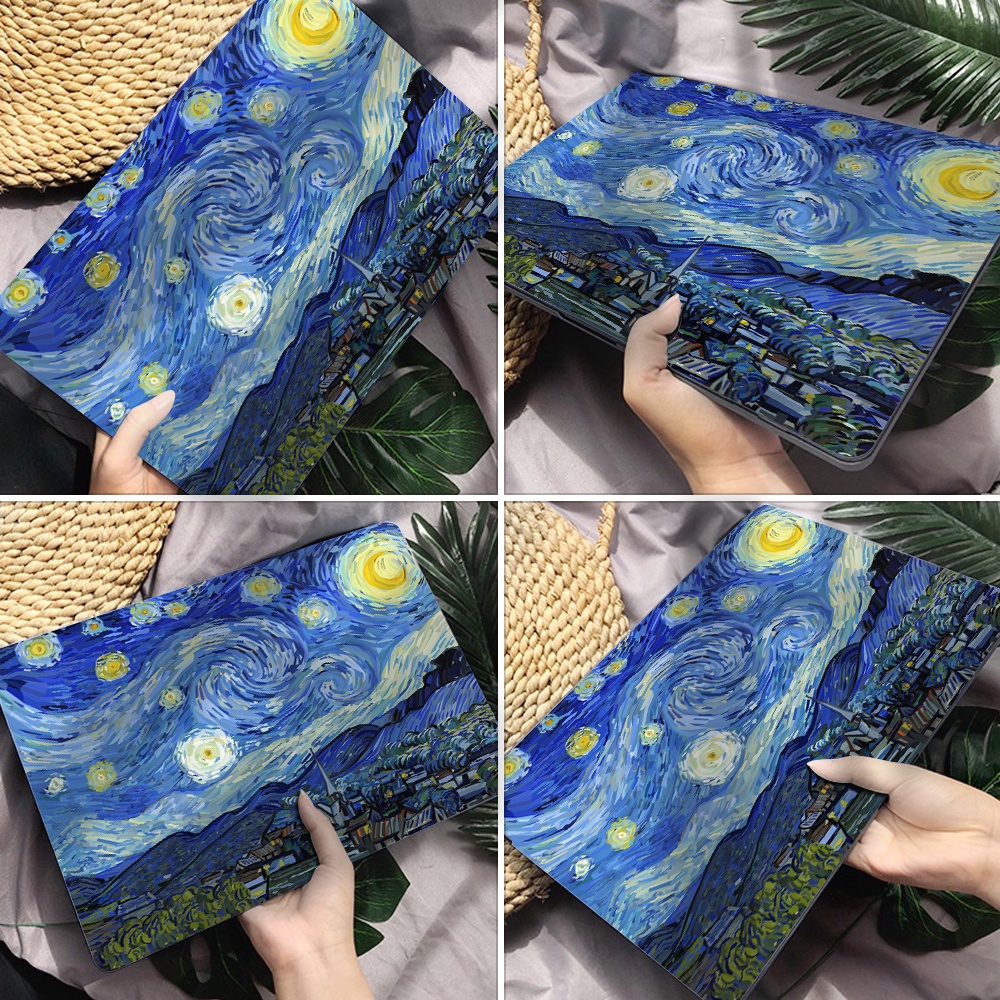 Oil Painting print hollow logo case compatible for MacBook case 2023 M2 Pro 14 air 13 inch case A2681 A2337 M1 M2 A2179 Pro 14 15 16 A2442 A2485 A2141 A1707 A1990 Retina 13 A1502 A