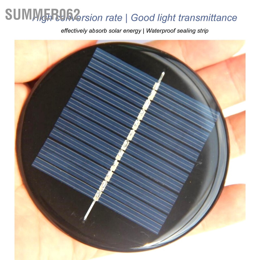 Summer062 2 Tấm Pin Năng Lượng Mặt Trời 6V Vòng 80Mm Cao Tốc Độ Chuyển Đổi Polysilicon Truyền Ánh Sáng Tốt