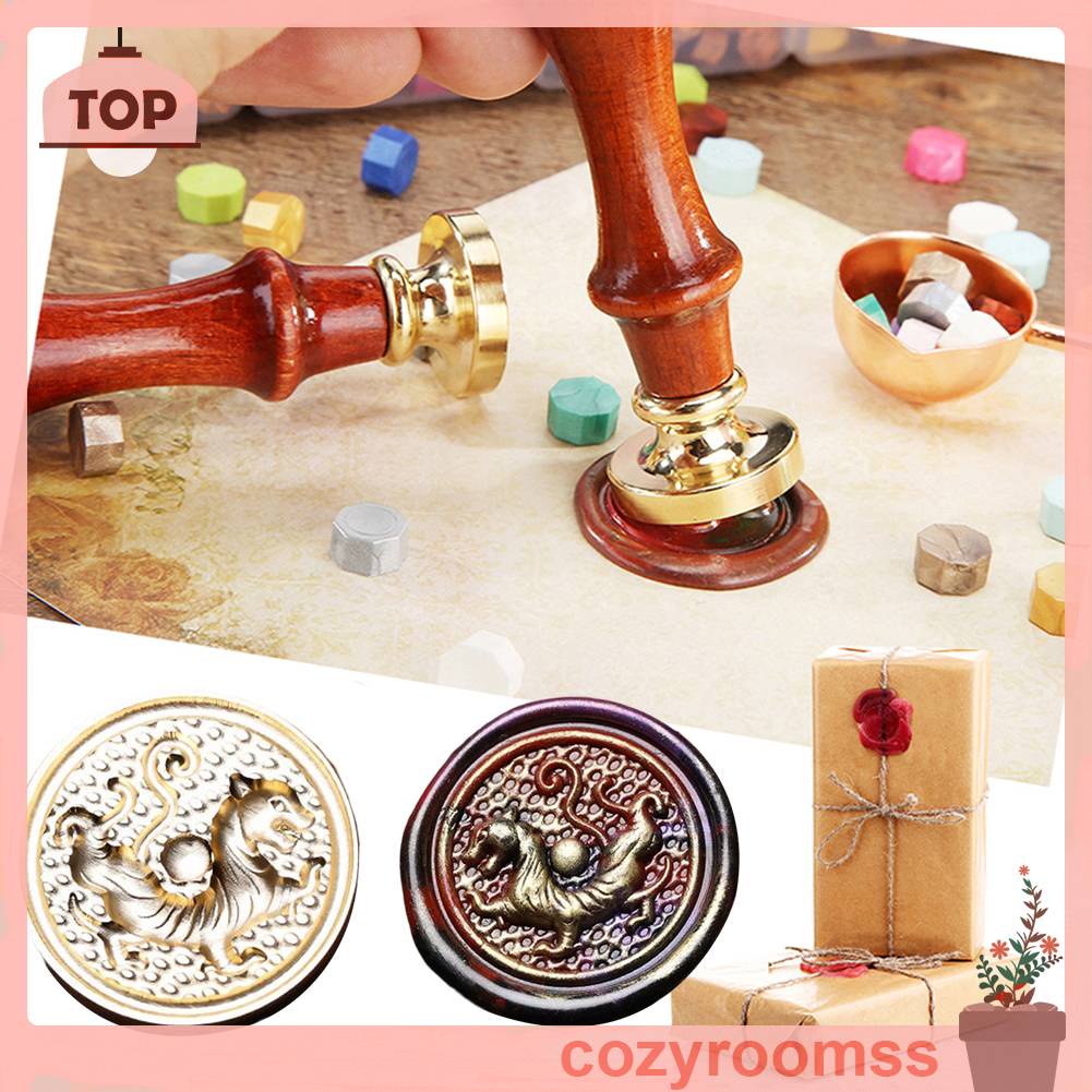 Đầu Sáp Bằng Đồng Tráng Men Hình Động Vật Phong Cách Vintage Trang Trí Sổ Tay