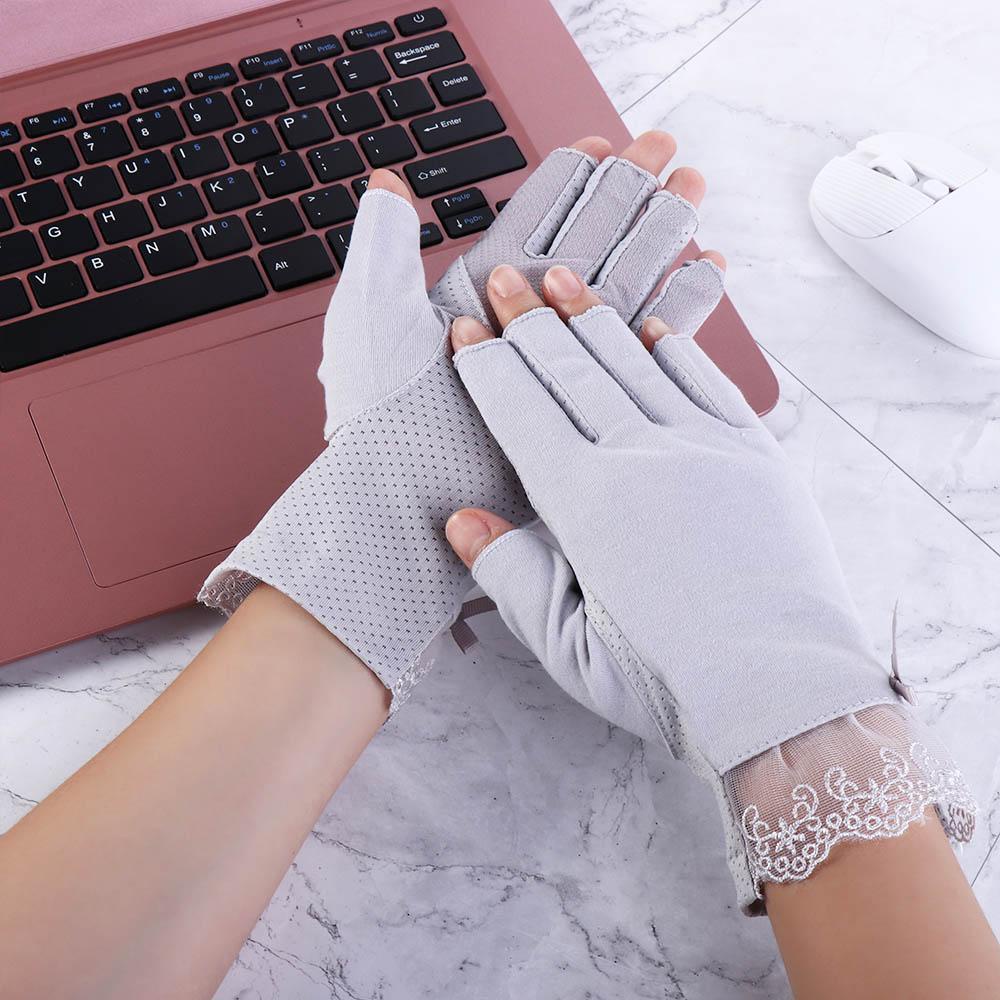 OCEANMAP Đôi Găng Tay Ren Hoa PhốI Nơ ThờI Trang Cho Nữ