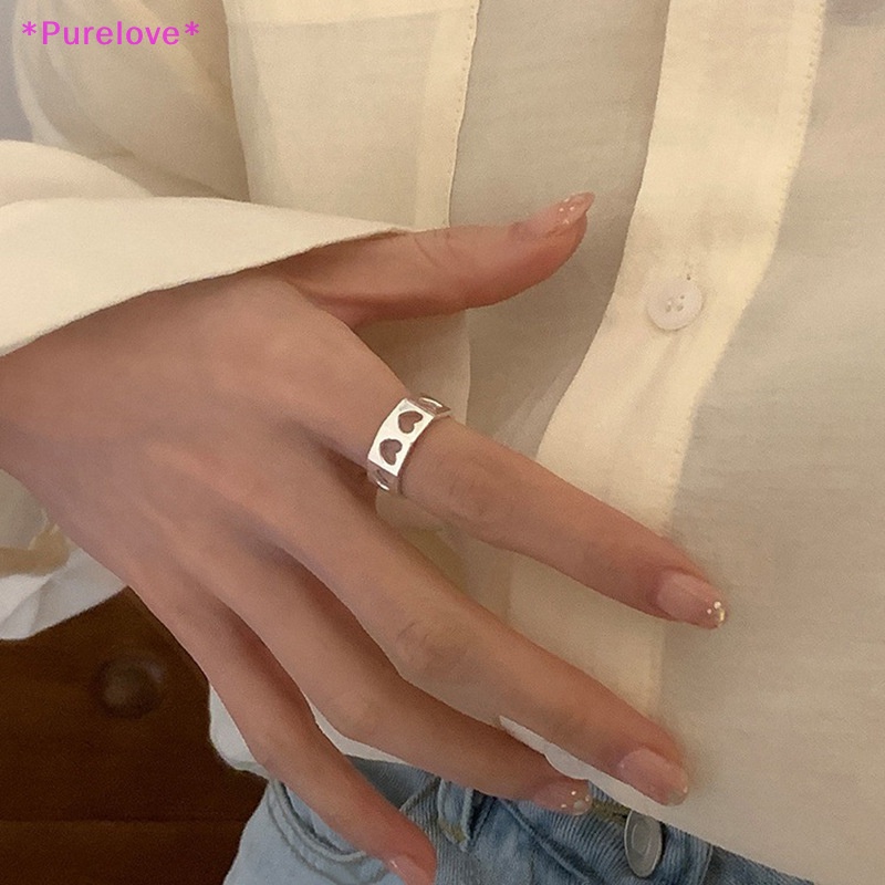 Nhẫn Hở Hình Trái Tim Thời Trang Tối Giản Dành Cho Nữ Mới