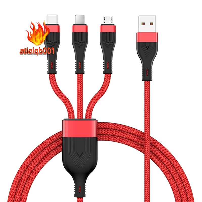 Cáp Sạc Nhanh 3 Trong 1 4Ft 100W Cho Điện Thoại Android Ios Type-C