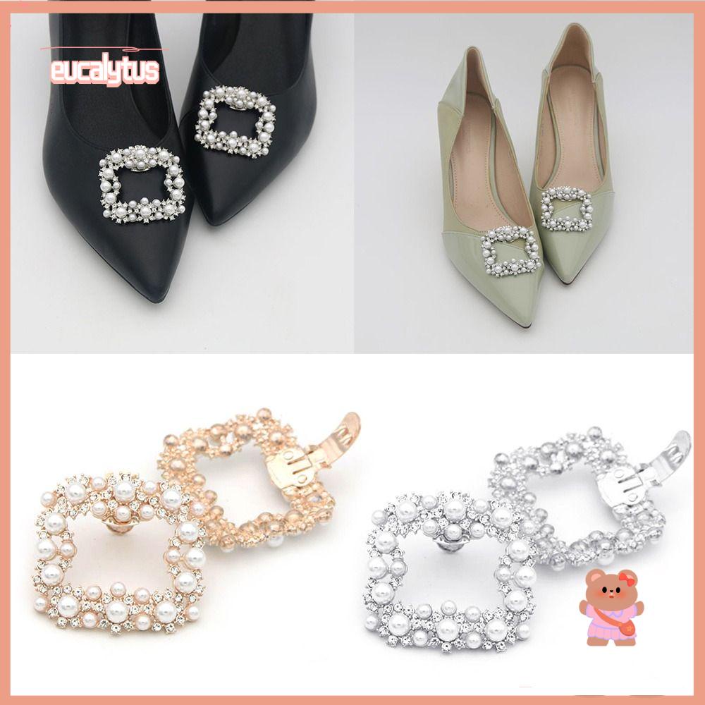 Kẹp Trang Trí Giày Cao Gót Đính Đá Lấp Lánh Thời Trang Cho Cô Dâu