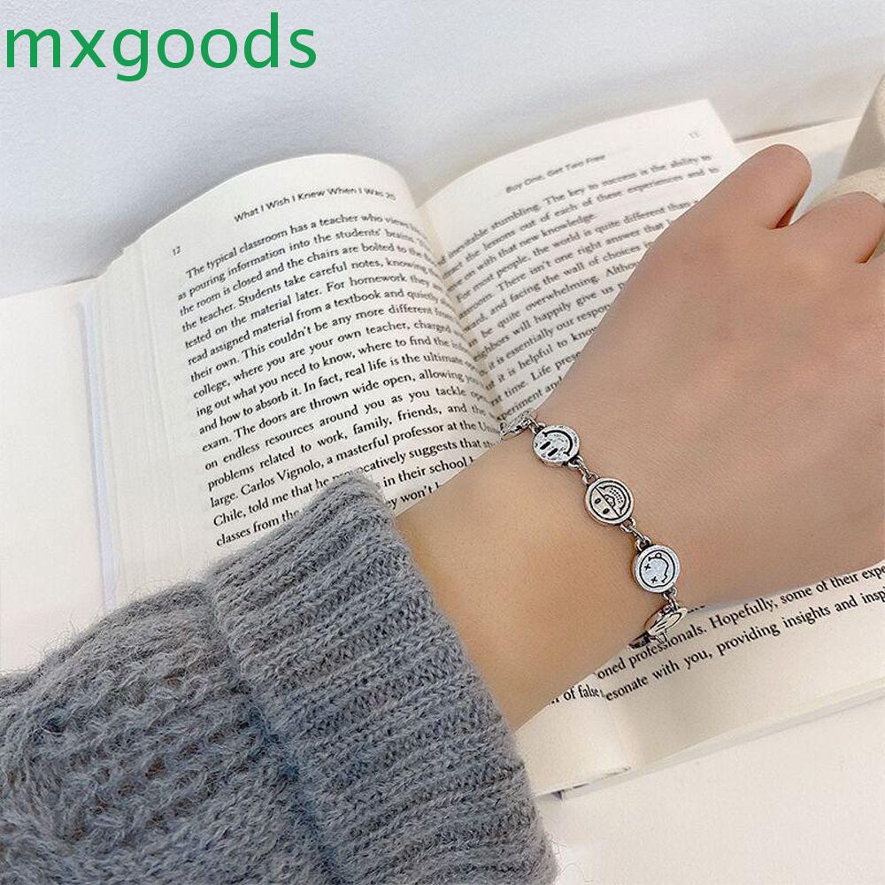 MXGOODS Vòng Đeo Tay Mặt Cười Đơn Giản Ngọt Ngào Có Thể Điều Chỉnh Phong Cách Hàn Quốc Cho Nam