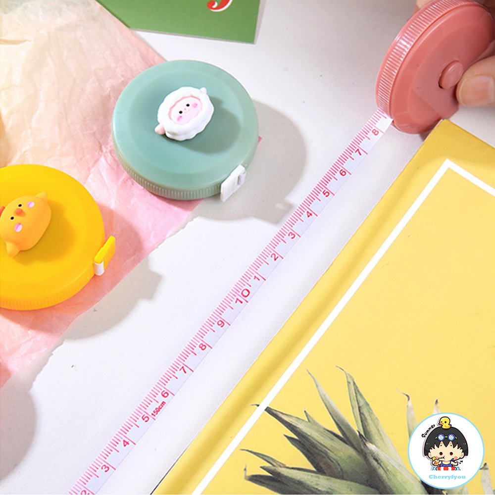Thước Dây Mini Đo Chiều Cao Đa Năng 3D Họa Tiết Động Vật Hoạt Hình Dễ Thương Độ Chính Xác Cao Di Động Tiện Dụng Cho Thợ May /