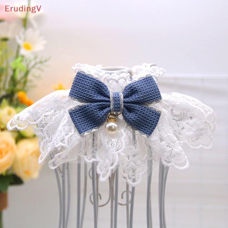 [ErudingV] Khăn Quàng Cổ Thắt Nơ Đính Ngọc Trai Giả Cho Thú Cưng [Mới]