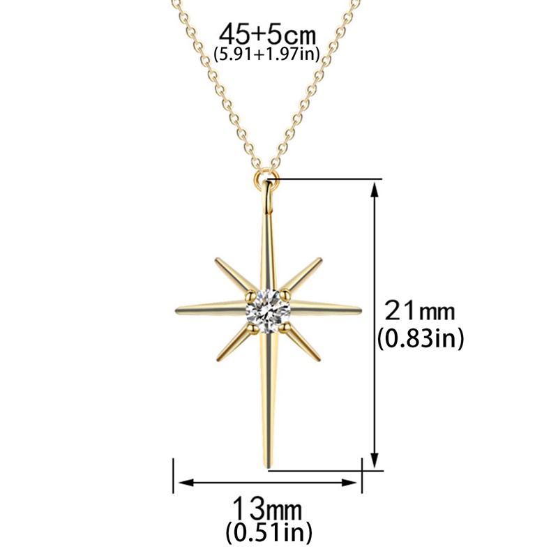 Vòng cổ Mạ Vàng 14K Mặt Hình Ngôi Sao Đính Đá Thời Trang Cho Nữ