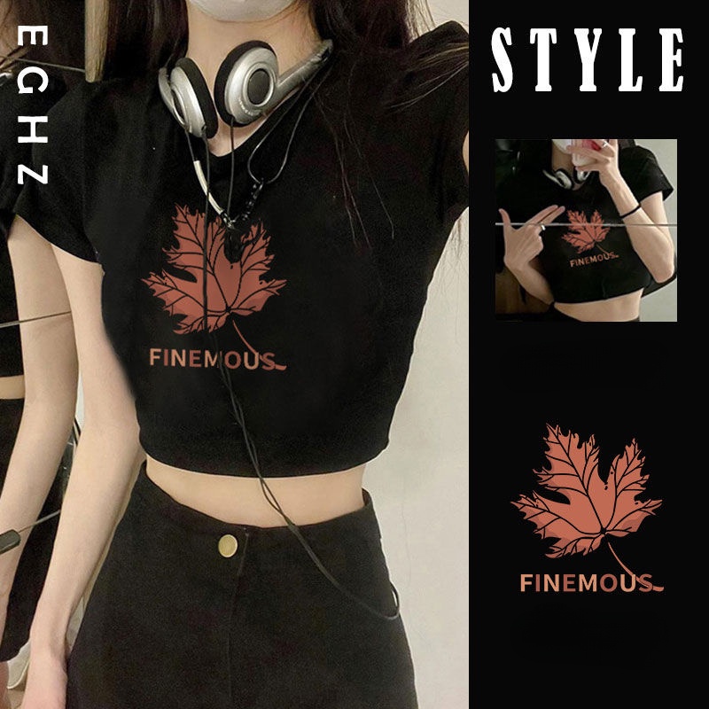 Áo Thun Đen Tay Ngắn Dáng Ôm Thời Trang Mùa Hè Cho Nữ