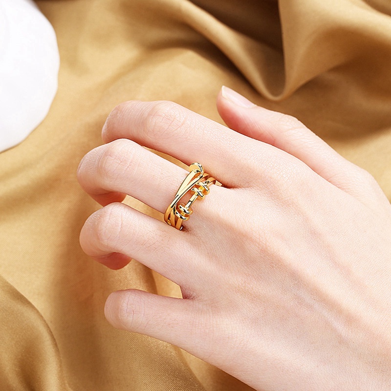 Ygt Nhẫn Hở Bằng Thép Không Gỉ Phong Cách Punk Đơn Giản Cho Nữ