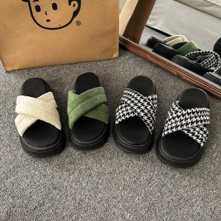 KaBaiQi Dép bánh mì guốc dép giày nữ Màu Sắc Đơn Giản Thoải Mái Cao Gót Chống Trơn Trượt dép đế xuồng 28ZHDLX063006