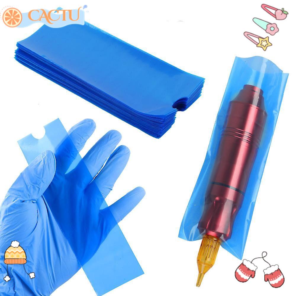 CACTU Set 200 Túi Đựng Bút Xăm Màu Xanh Dương Dùng Một Lần