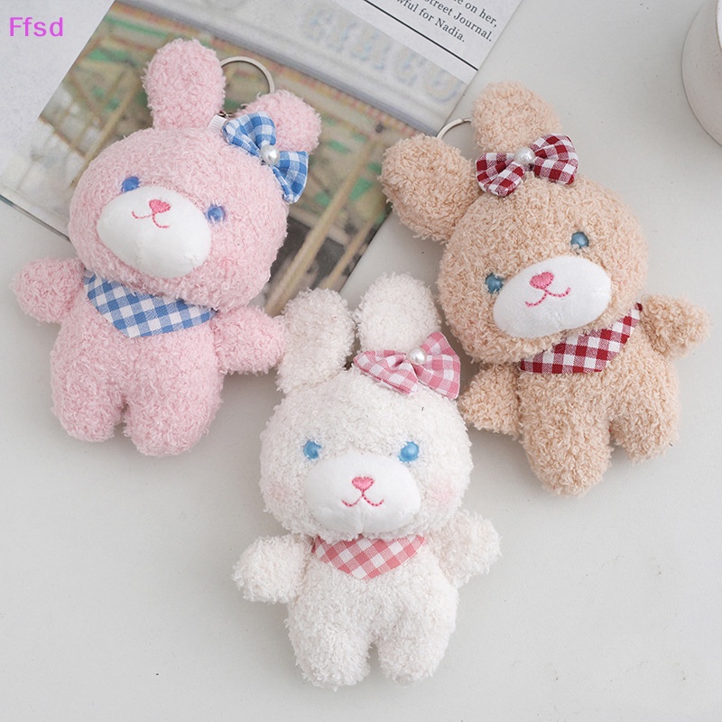 Búp Bê Nhồi Bông Hình Gấu Hồng 12cm Mềm Mại Dễ Thương