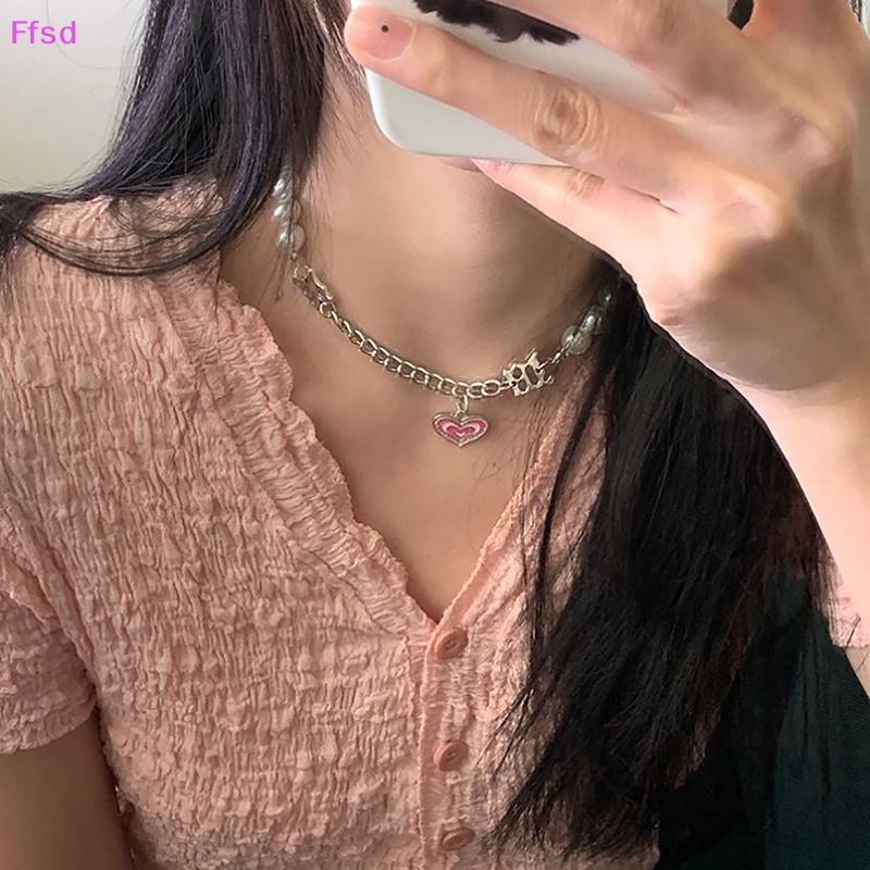 {Ffsd} Vòng cổ Mặt Hình Đầu Lâu Đính Ngọc Trai Phong Cách Steampunk Punk Hip Hop Y2K Cho Nữ