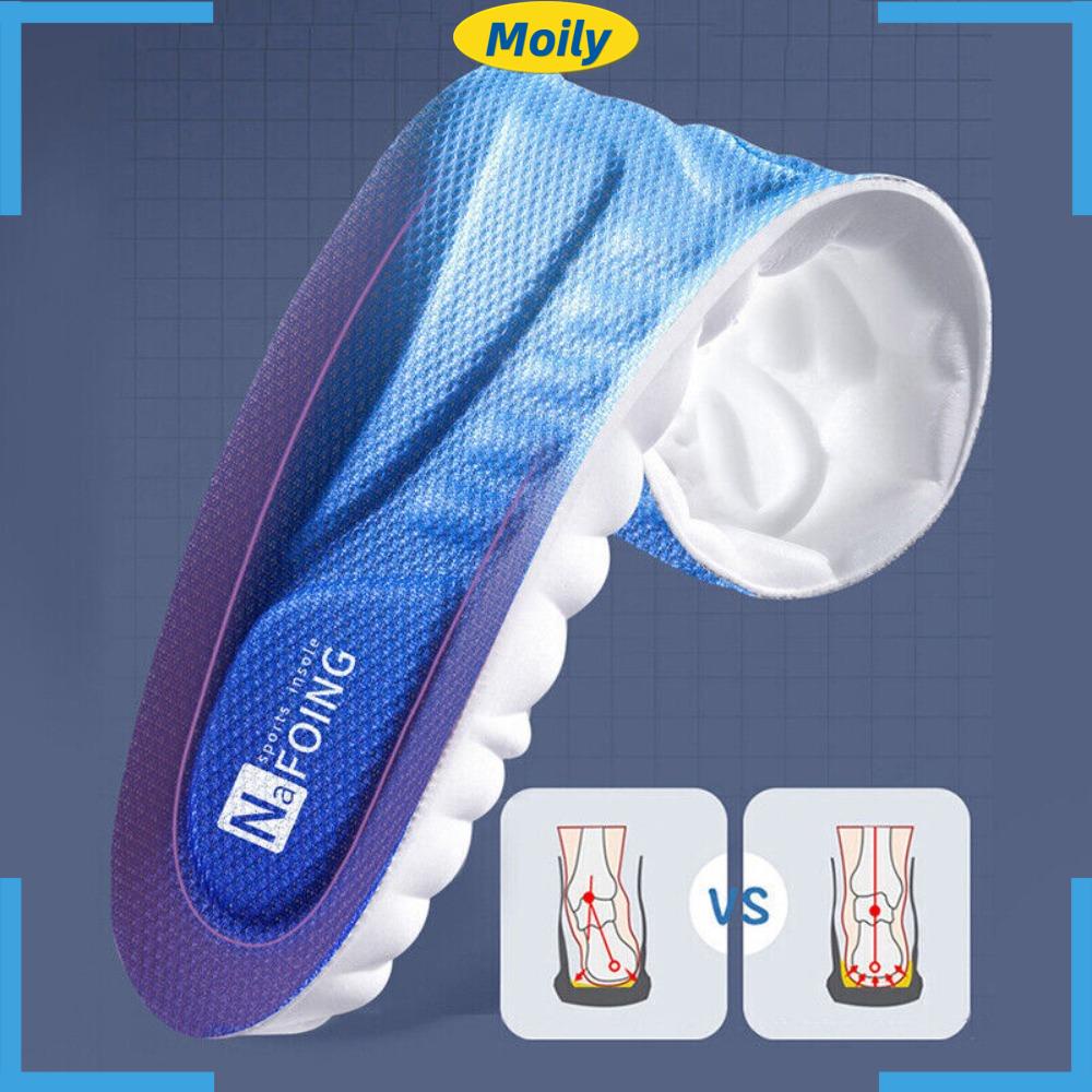 MOILYVN Đế Lót Giày 4D Bằng Da PU Mềm Mại Thoáng Khí Cho Leo Núi