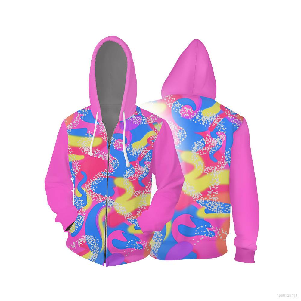 Áo Khoác Hóa Trang Búp Bê Barbie 3D Tay Dài Có Khóa Kéo Thời Trang Unisex 2023