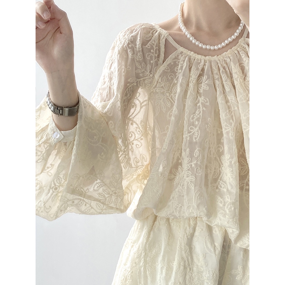 Bộ Áo Thun Dài Tay Thêu Họa Tiết + Quần Short Xinh Xắn Theo Phong Cách Mùa Hè 2023 80835