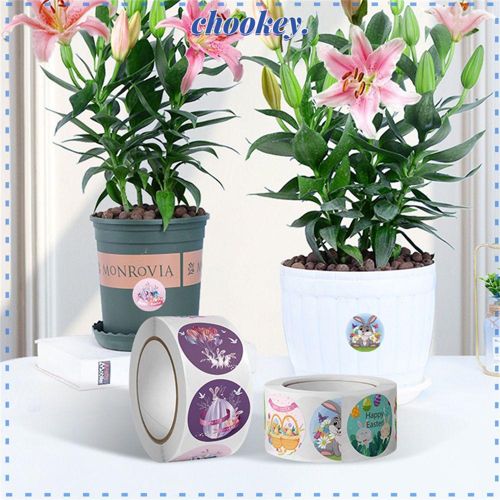 CHOOKEY Cuộn 500 Nhãn Dán Tự Dính Trang Trí Sổ Lưu Niệm Hình Thỏ Phục Sinh