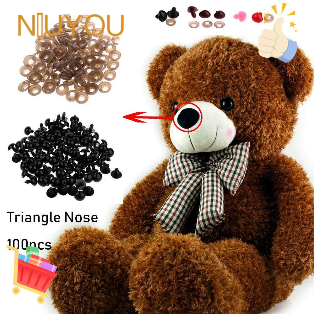 NIUYOU Bộ 100 Nút Mũi Tam Giác Hình Gấu Bông Mới