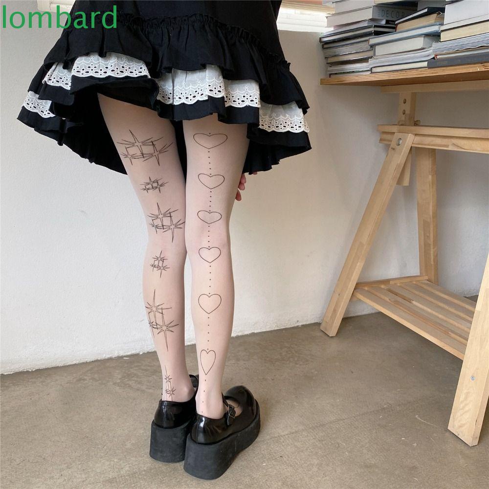 LOMBARD Quần Tất Chất Nylon Thoải Mái Phong Cách Lolita Nhật Bản Cho Nữ