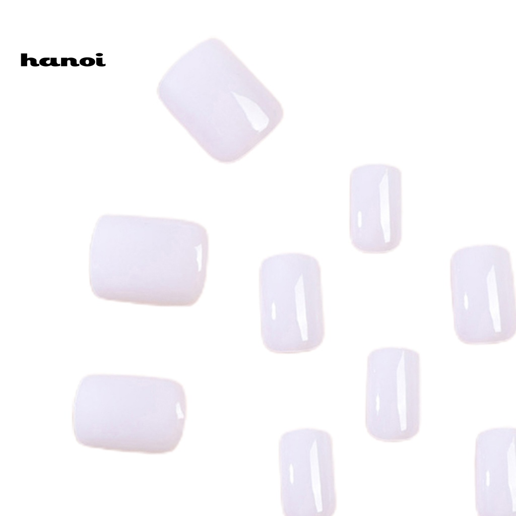 1 Bộ Móng Tay Giả Màu Trơn Chống Vỡ Có Thể Tháo Rời