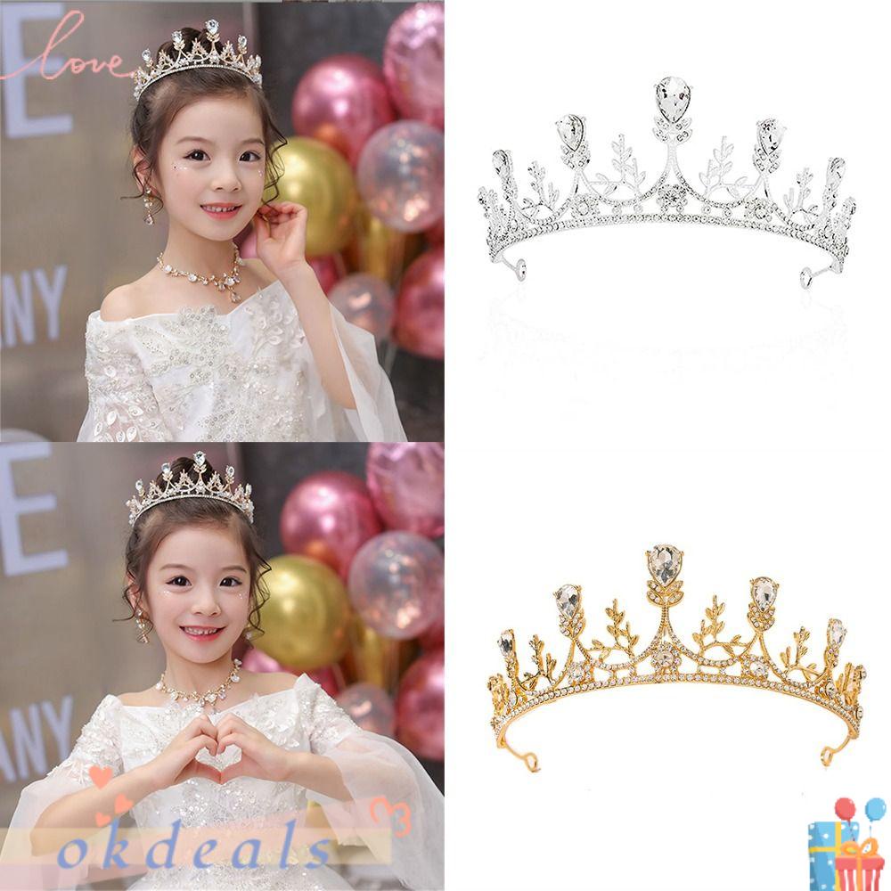 OKDEALS Băng Đô Cài Tóc Hình Vương Miện Nữ Hoàng Baroque Đính Đá Pha Lê Quyến Rũ Cho Nữ