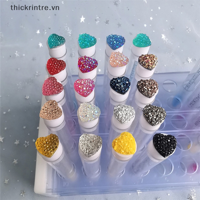 Bộ Cọ Chuốt Lông Mi / Lông Mày Chống Bụi Thiết Kế Vỏ Trái Tim Đính Đá Sang Trọng