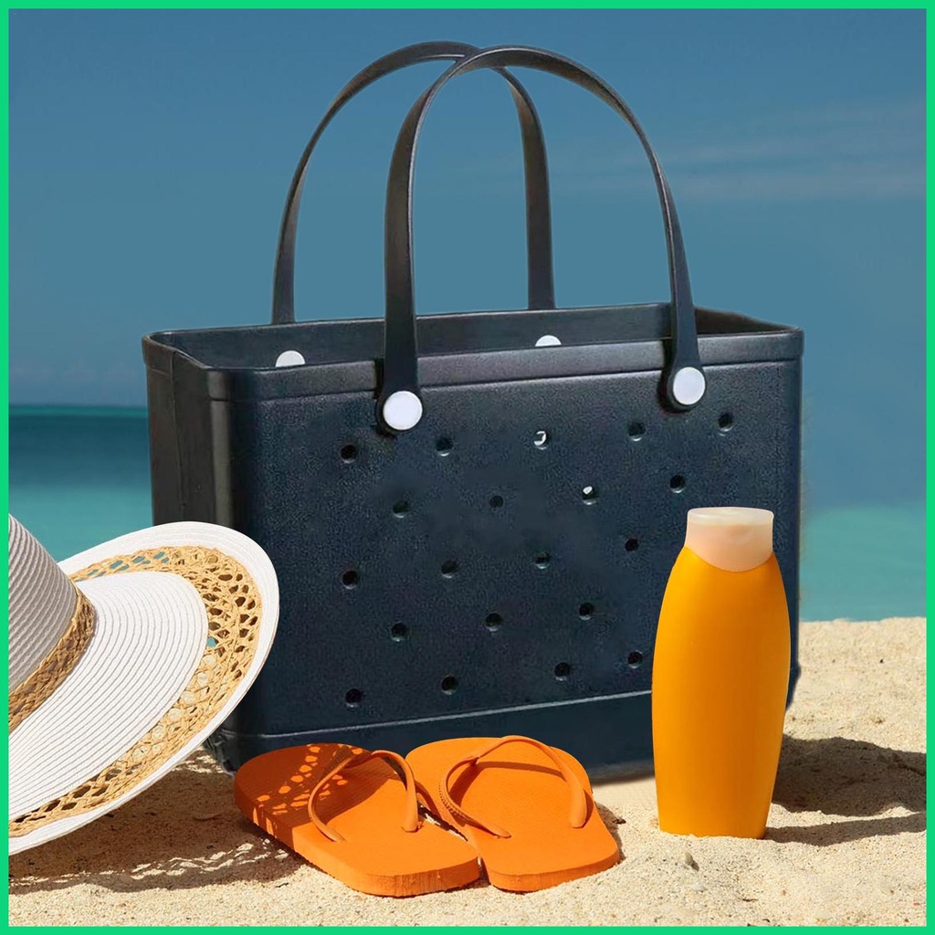 Túi Tote Cao Su Đi Biển / Tập Gym / Bơi Lội Cỡ Lớn Chống Thấm Nước Có Lỗ Thời Trang Cho Nữ