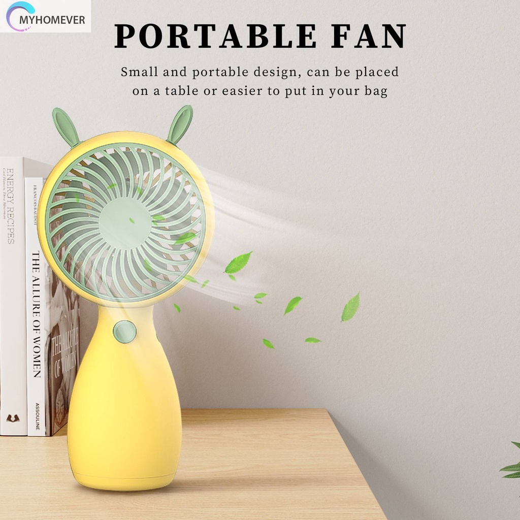 Quạt Làm Mát Mini Cầm Tay Họa Tiết Hoạt Hình Có Cổng Sạc USB Cho Văn Phòng /