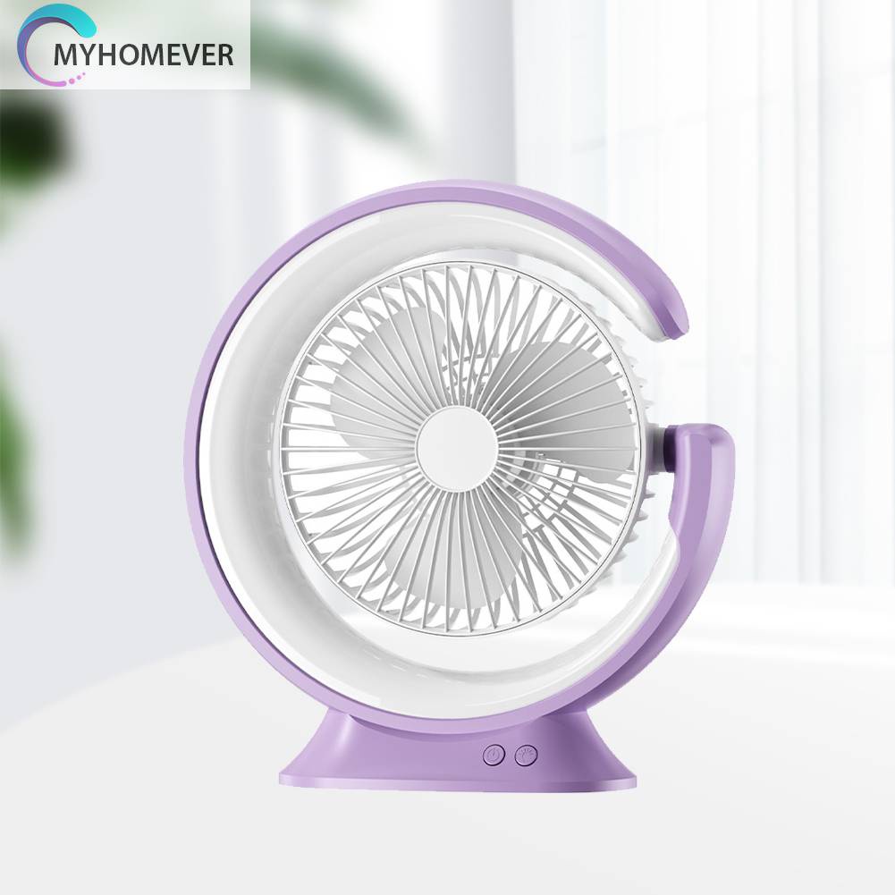 Quạt Điện Để Bàn Làm Mát Có Đèn 3 Bánh Răng Dùng Cho Văn Phòng / Nhà Ở