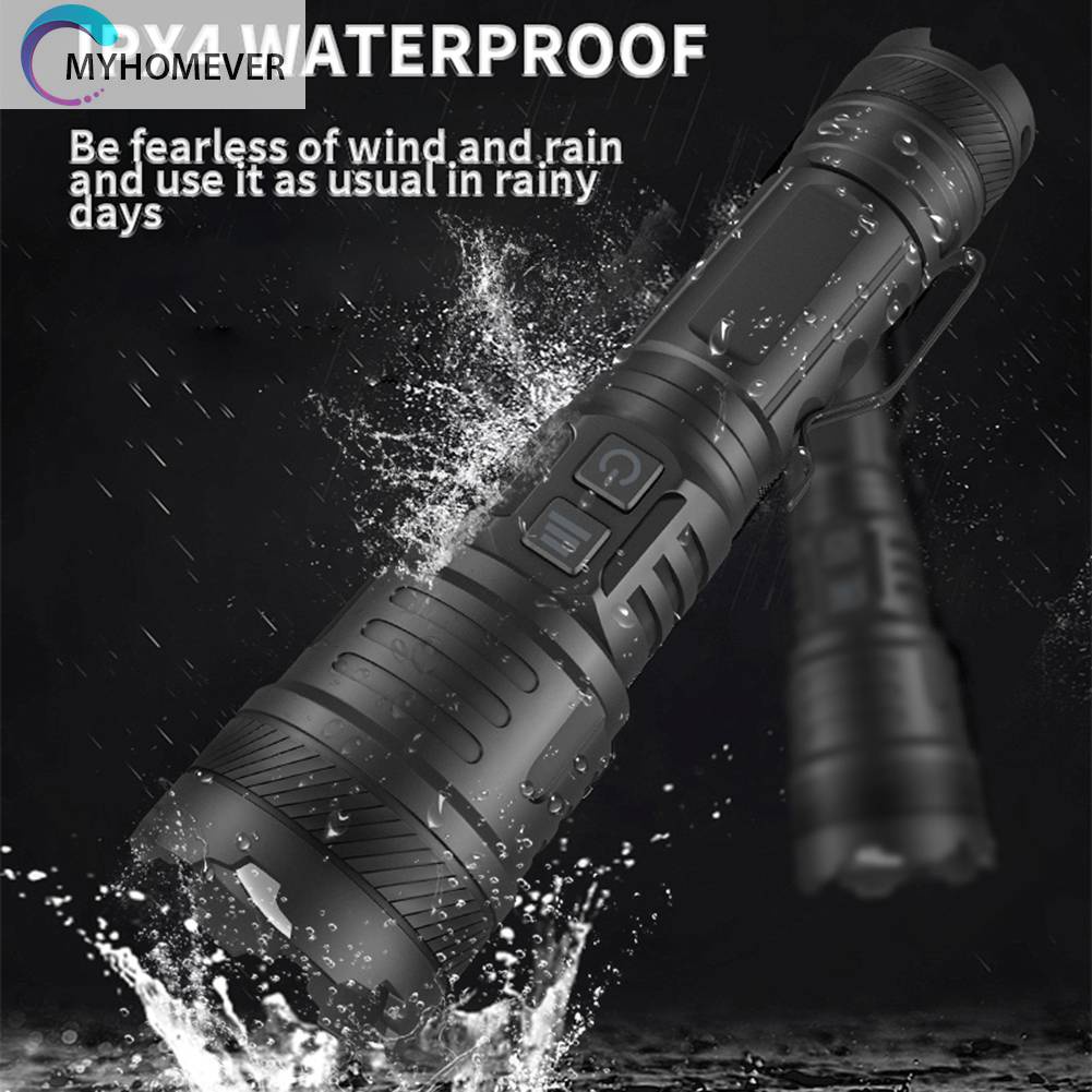 Đèn Pin Chống Nước IPX4 1200LM 30W LED Có Thể Sạc Lại Bằng Cổng USB