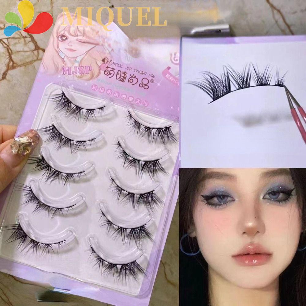 MIQUEL Bộ 5 Cặp Lông Mi Giả Nối Dài Hình Mắt Mèo Có Thể Tái Sử Dụng