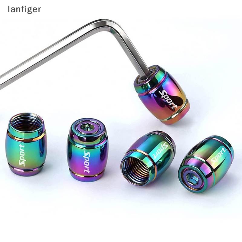 Bộ 4 Nắp Van Bánh Xe Hơi Thể Thao Bằng Hợp Kim Kẽm Chống Bụi &amp; Trộm