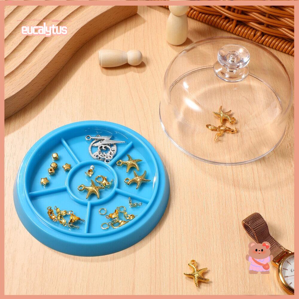 EUTUS Khay Nhựa Hai Tầng Có Nắp Đậy Chuyển Động Đồng Hồ