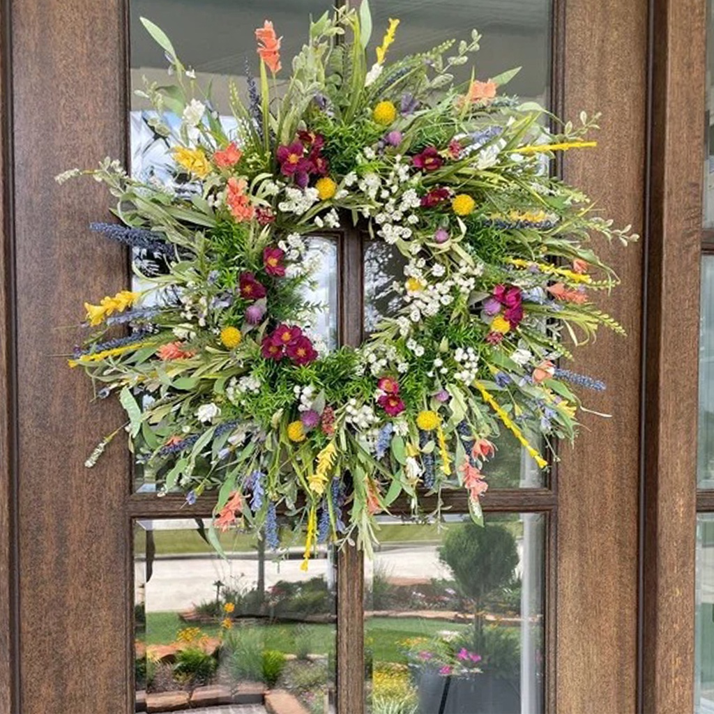 Vòng Hoa Treo Tường / Cửa Chống Chịu Thời Tiết Bắt Mắt Trang Trí Nhà Cửa