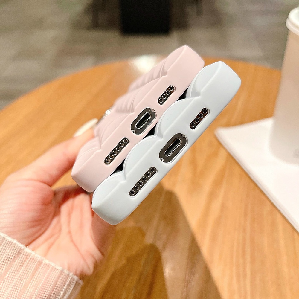 Ốp Điện Thoại TPU Dẻo Họa Tiết Kẻ Sọc 3D Màu Trơn Sang Trọng Chống Sốc Cho IPhone 11 12 13 14 Pro Max