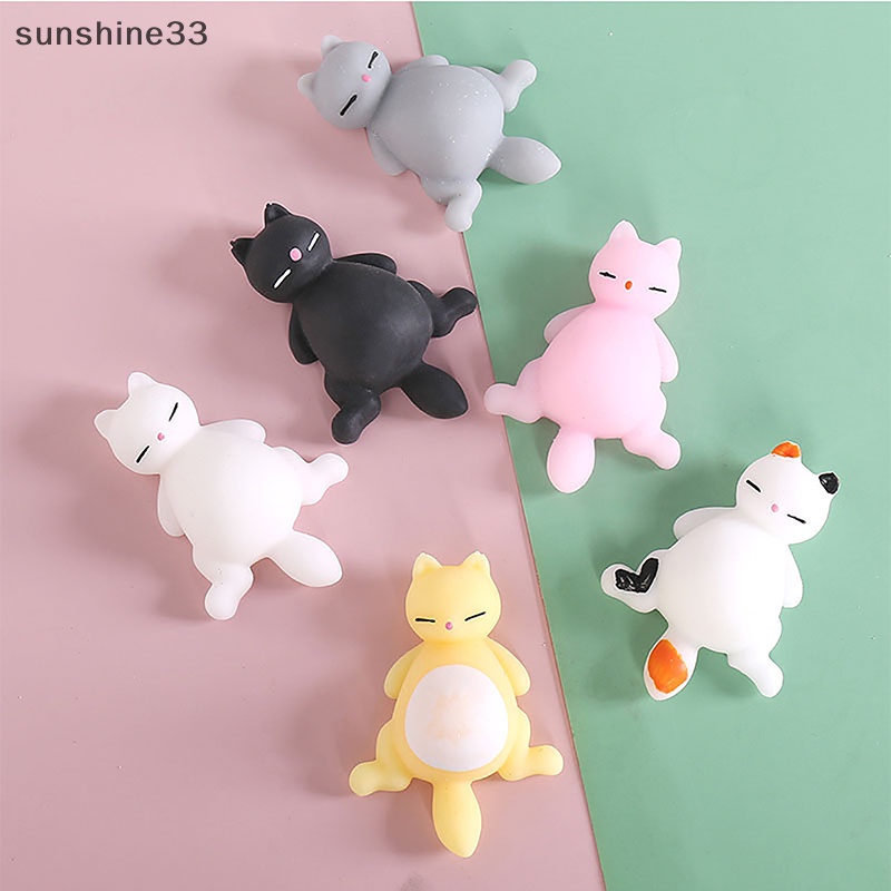 1 Đồ Chơi Nắn Bóp Đàn Hồi Giảm Stress Hình Mèo Dễ Thương