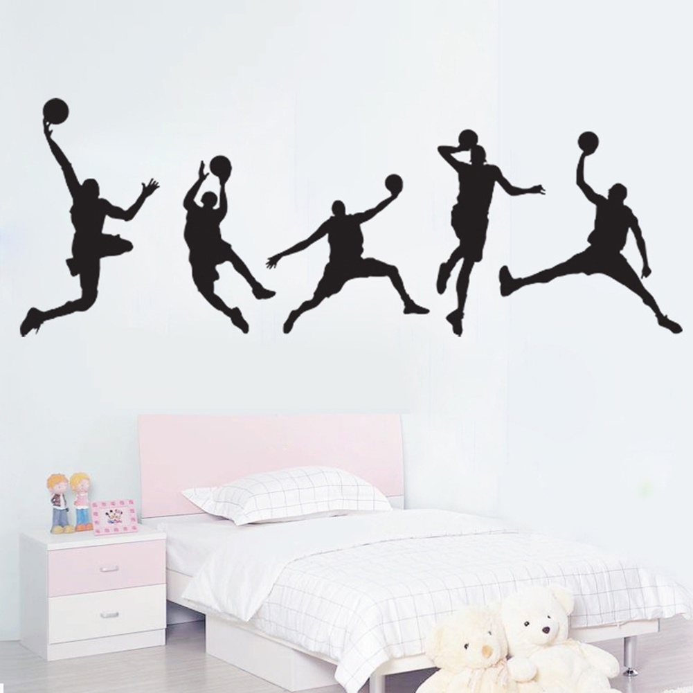 Miếng Dán Tường Bằng PVC Hình Bóng Rổ Độc Đáo Trang Trí Nhà Cửa DIY