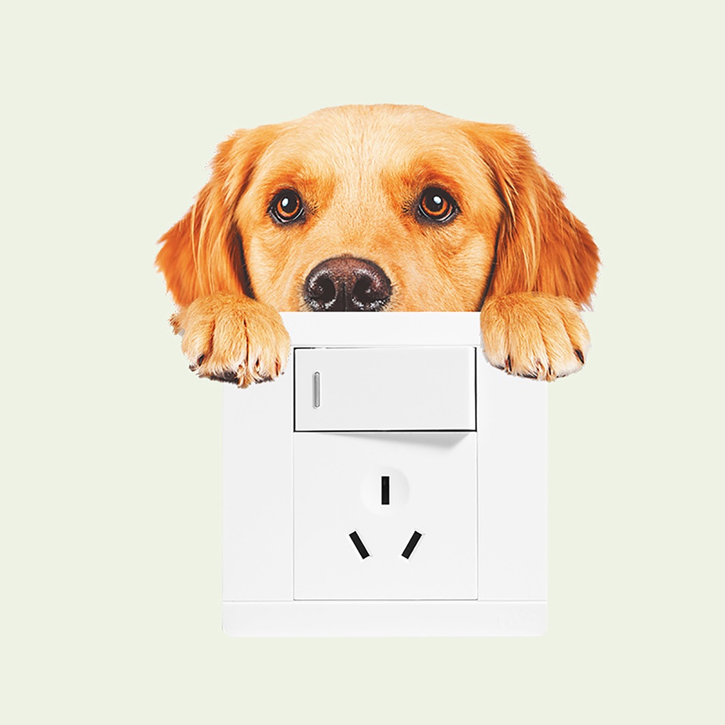 Set 5 Miếng Dán Trang Trí Công Tắc Điện Hình Thú Cưng Hoạt Hình Sáng Tạo DIY