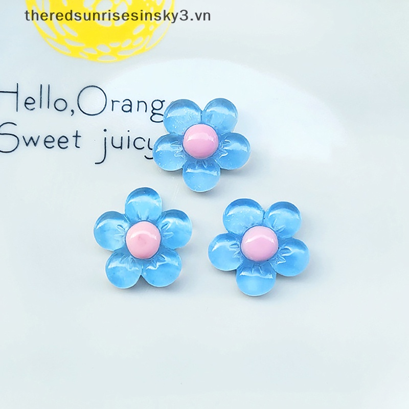 Bộ 20 Bông Hoa Nhựa Resin Trang Trí Sổ Tay Thủ Công