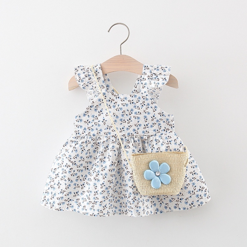 Đầm Công Chúa Mùa Hè Bằng Cotton Tay Bay In Hoa Mẫu Mới 2023 Dành Cho Bé Gái